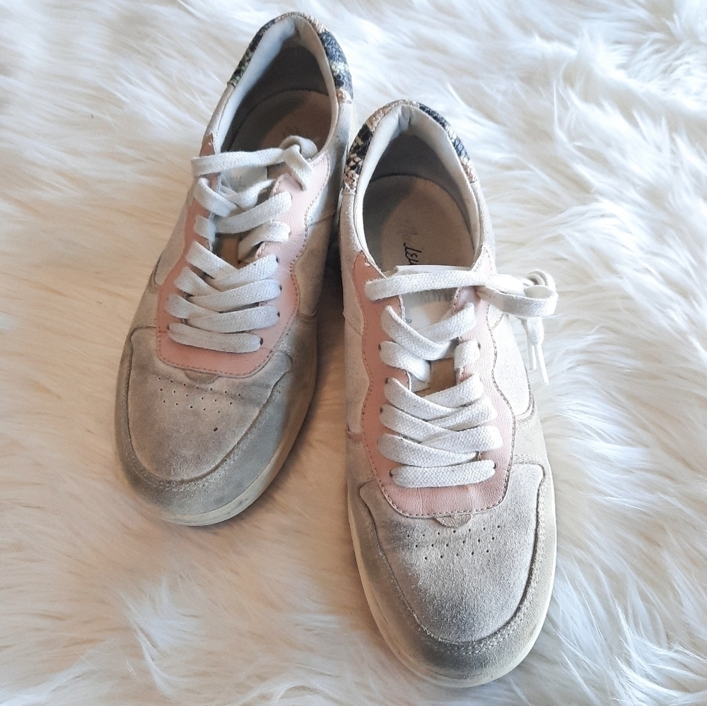Madewell Kickoff Color Block Suede  Snakeskin Sneakers 7